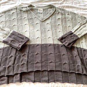 Planet, two toned grey cotton sweater